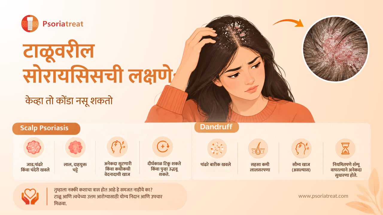 Marathi Blogs 3 टाळूवरील सोरायसिसची लक्षणे -Scalp psoriasis symptoms when it may not be dandruff in marathi